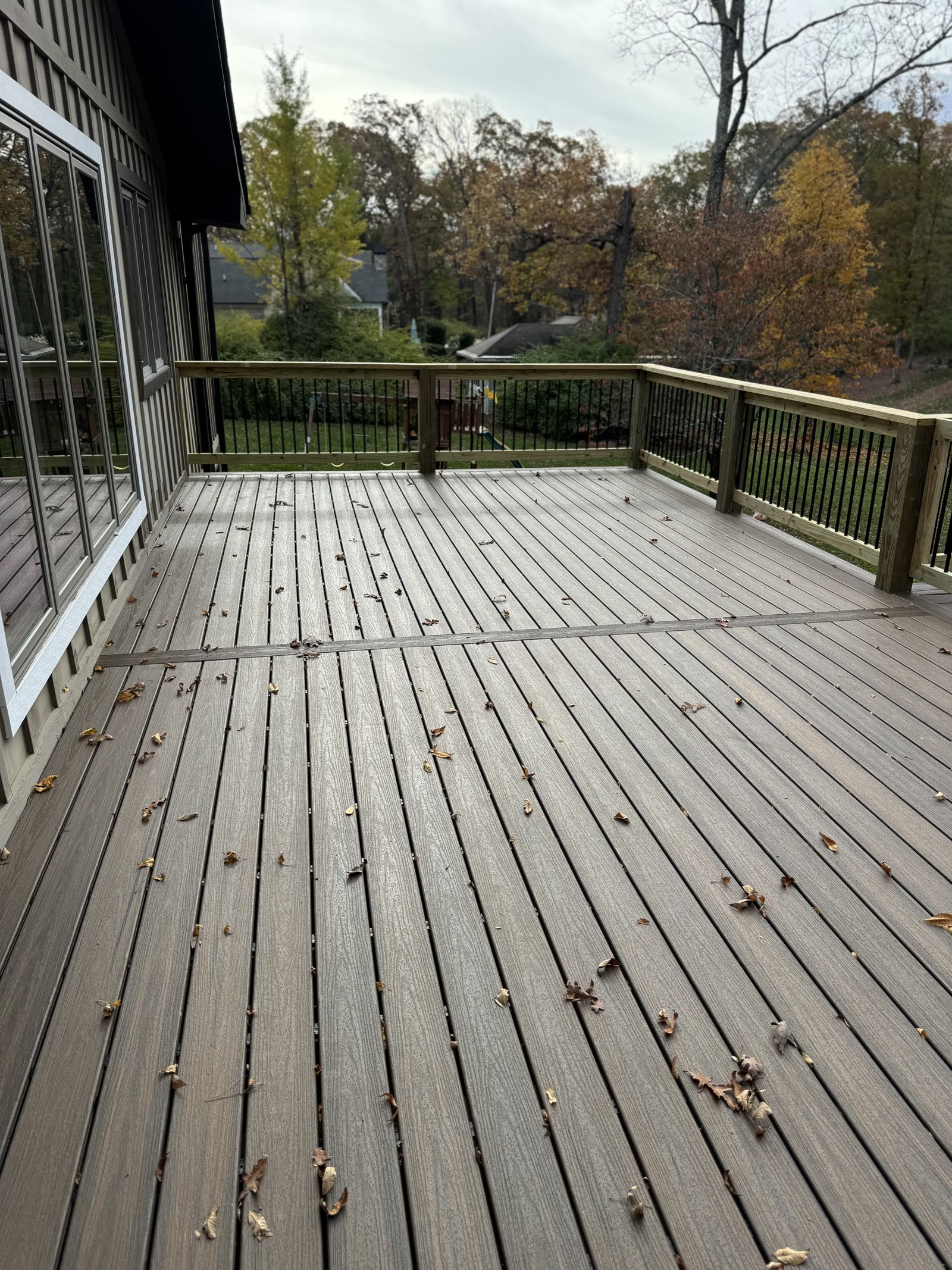 Composite deck in a large backyard by Mountain City Pros, Chattanooga TN area